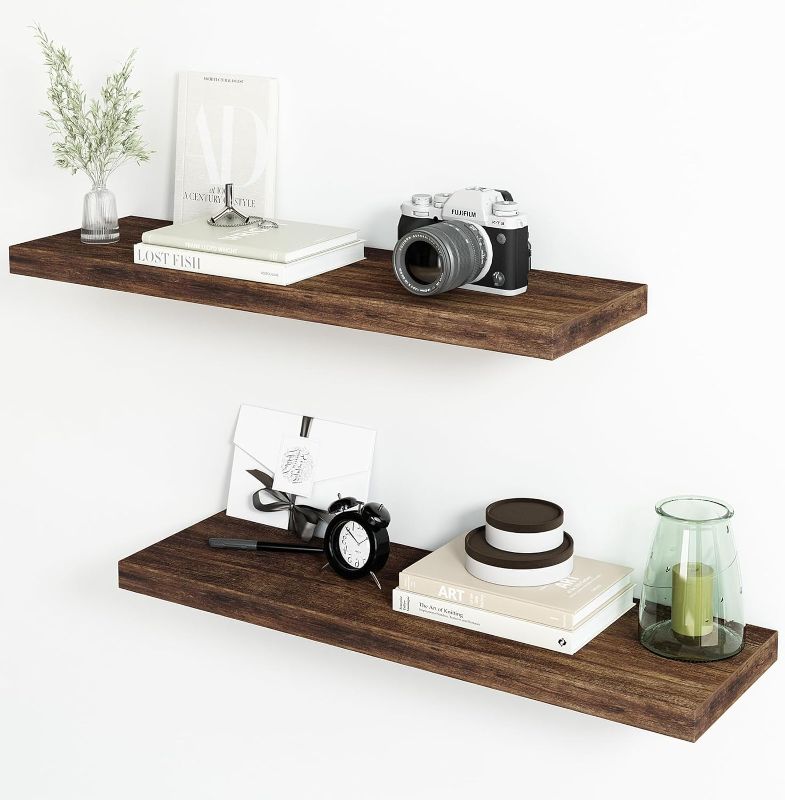 Photo 1 of ***Similar to stock photo***  Fixwal Floating Shelves, 24 x 8in Large Bathroom Decor Wall Shelves, Bathroom Shelves Set of 2, with Invisible Brackets for Living Room,Bedroom and...
