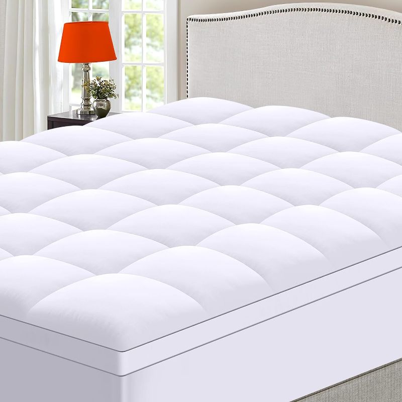 Photo 1 of ***SMALL MARKINGS OF DIRT***SIMILAR TO STOCK PHOTO*** Queen Size Mattress Topper Set - Soft Bed Sheets Set - Mattress Pad Cover for Back Pain