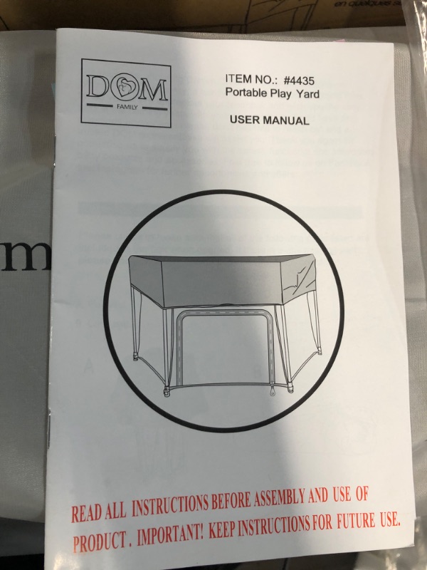 Photo 1 of DOM FAMILY LIGHTWEIGHT FOLDS PORTABLE PLAY YARD