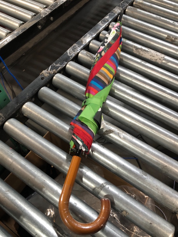 Photo 1 of totes Eco Patchwork J Handle Stick Umbrella, Patchwork