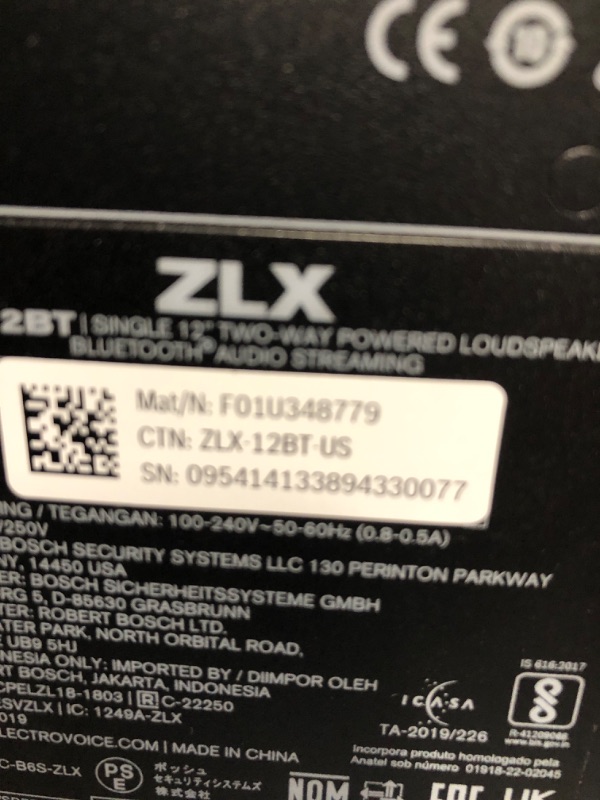 Photo 4 of Electro-Voice ZLX-12BT 12" 1000W Bluetooth Powered Loudspeaker