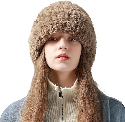 Photo 1 of (BEIGE) Women's Winter Knitted Warm Beanie Hat, Winter Hats for Women Men Warm and Soft Furry Brimless Beanie Hat N-4
