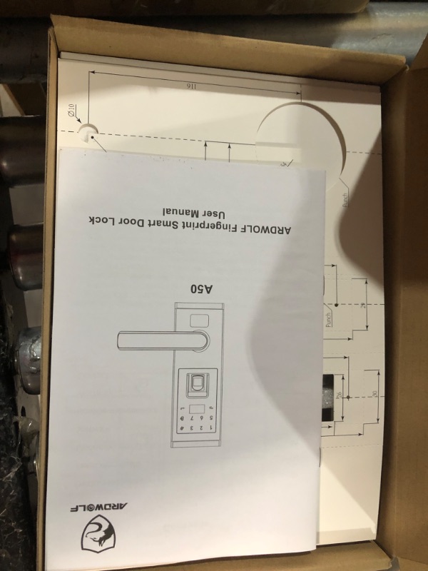 Photo 3 of **READ NOTES**Avsog Fingerprint Door Lock with 2 Lever Handles - Keyless Entry Door Lock CHROME 