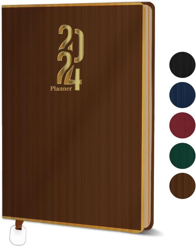 Photo 2 of (SET OF 2) Ymumuda 2024 Planner, Weekly Monthly Planner 2024, 8.25"×5.85",  BLUE AND BROWN
