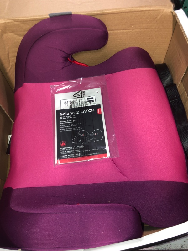 Photo 2 of ( SEE PHOTOS) Diono Solana 2 XL 2022, Dual Latch Connectors, Lightweight Backless Belt-Positioning Booster Car Seat---PINK & PURPLE