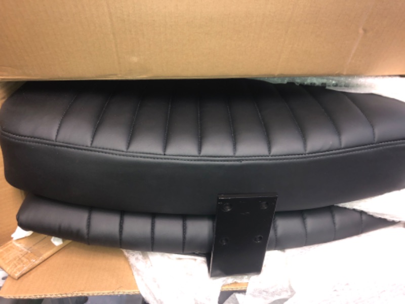 Photo 1 of Darkecho Armless Office Desk Chair with Golden Wheels,Thick Padded Leather ---Black