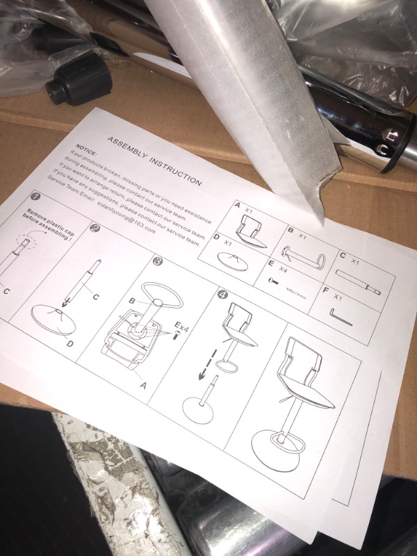 Photo 3 of ***USED - LIKELY MISSING PARTS - UNABLE TO VERIFY FUNCTIONALITY***
Sidanli White Bar Stools, Adjustable Barstools Set of 2, Swivel Bar Chairs with Back