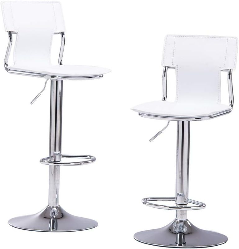 Photo 1 of ***USED - LIKELY MISSING PARTS - UNABLE TO VERIFY FUNCTIONALITY***
Sidanli White Bar Stools, Adjustable Barstools Set of 2, Swivel Bar Chairs with Back