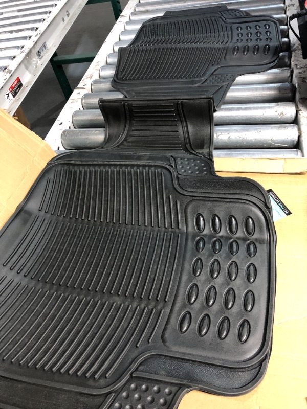 Photo 2 of FH Group F11306BLACKREAR Universal Fit Trimmable Non-Slip Vinyl Black Automotive Floor Mats fits most Cars, SUVs, and Trucks - Rear Set Black - Rear