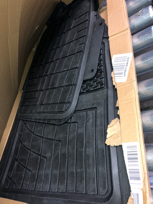 Photo 2 of FH Group Automotive Floor Mats - Heavy-Duty Rubber Floor Mats for Cars, Universal Fit Full Set, Climaproof Floor Mats, Trimmable Floor Mats for Most Sedan, SUV, Truck Floor Mats Black