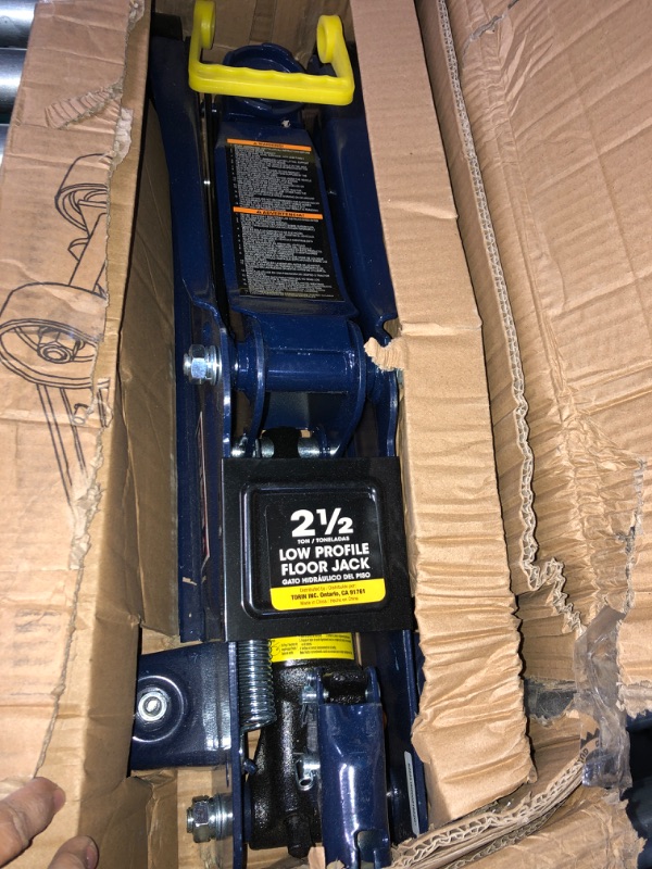 Photo 2 of TCE TCET825051 Torin Hydraulic Low Profile Trolley Service/Floor Jack with Single Piston Quick Lift Pump, 2.5 Ton (5,000 lb) Capacity, Blue