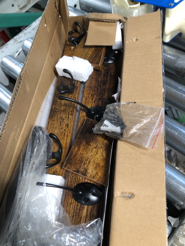 Photo 1 of Homode Coat Rack with Shelf Rustic Brown Black