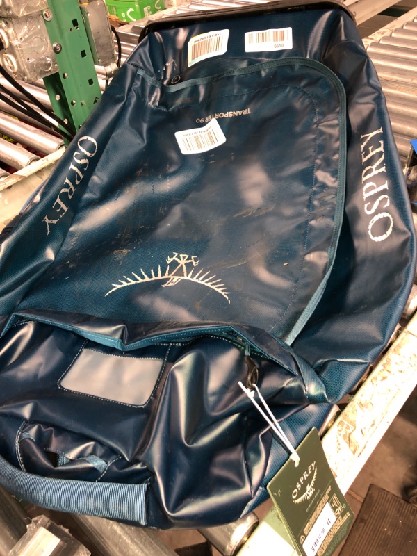 Photo 1 of ( damaged see notes and photos no returns) Osprey Transporter 90L Wheeled Travel Duffel Bag, Venturi Blue 90L Venturi Blue