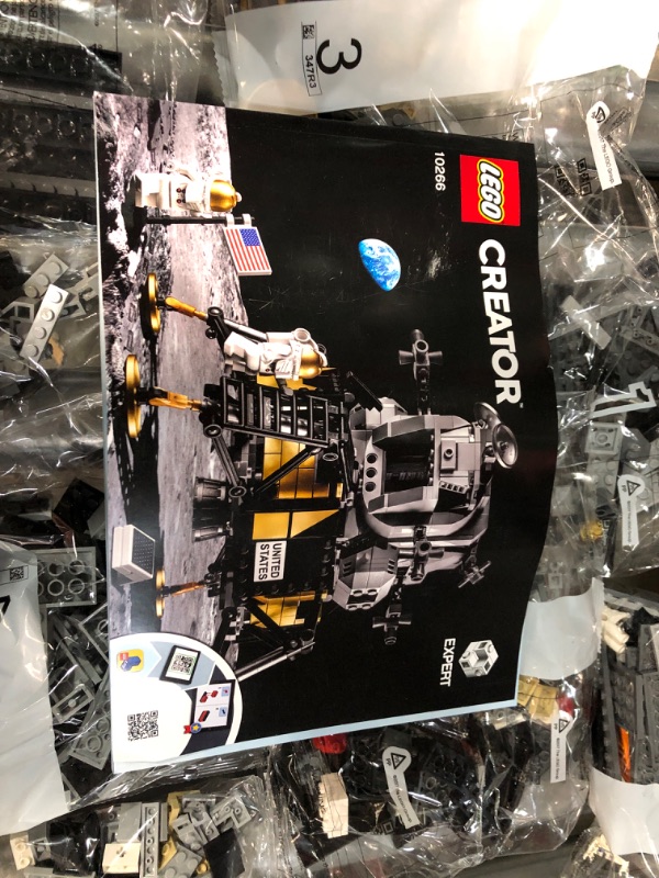 Photo 4 of (USED)(NO RETURNS) LEGO Creator Expert NASA Apollo 11 Lunar Lander 10266 Model Building Kit for Adults, Astronaut Mini Figures, Lunar Lander Replica, NASA Collectible for Home Office Décor, Gift Idea for Space Lovers