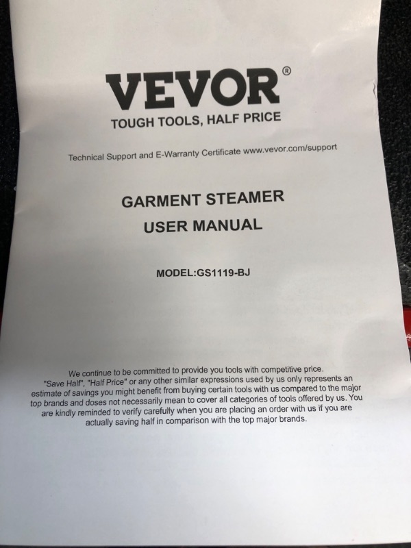 Photo 2 of VEVOR Standing Steamer with Foldable Garment Hanger