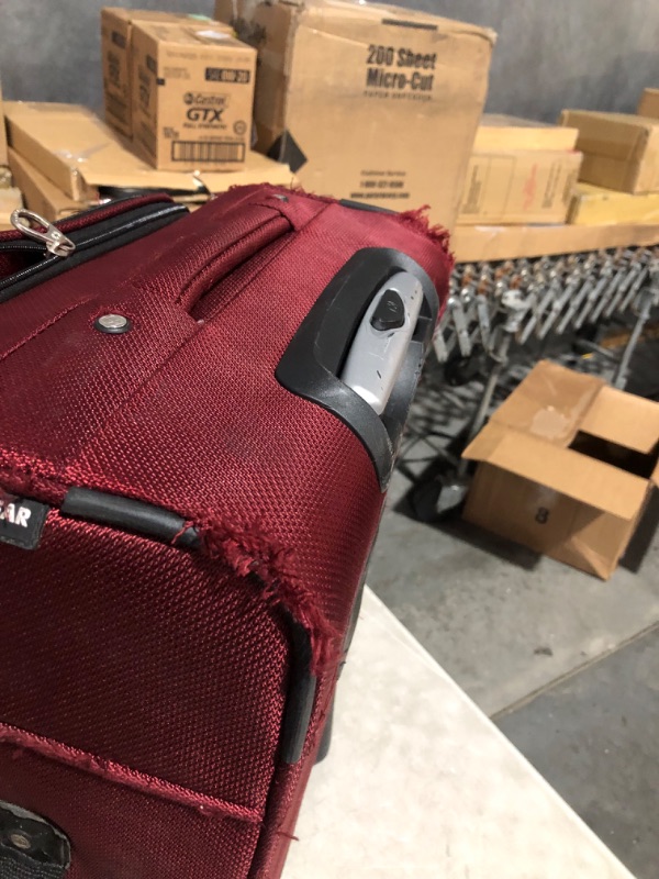 Photo 9 of (minor damage see photos and notes) (no returns) 
SwissGear Sion Softside Expandable Luggage, Burgandy, Checked-Medium 25-Inch Checked-Medium 25-Inch Burgandy