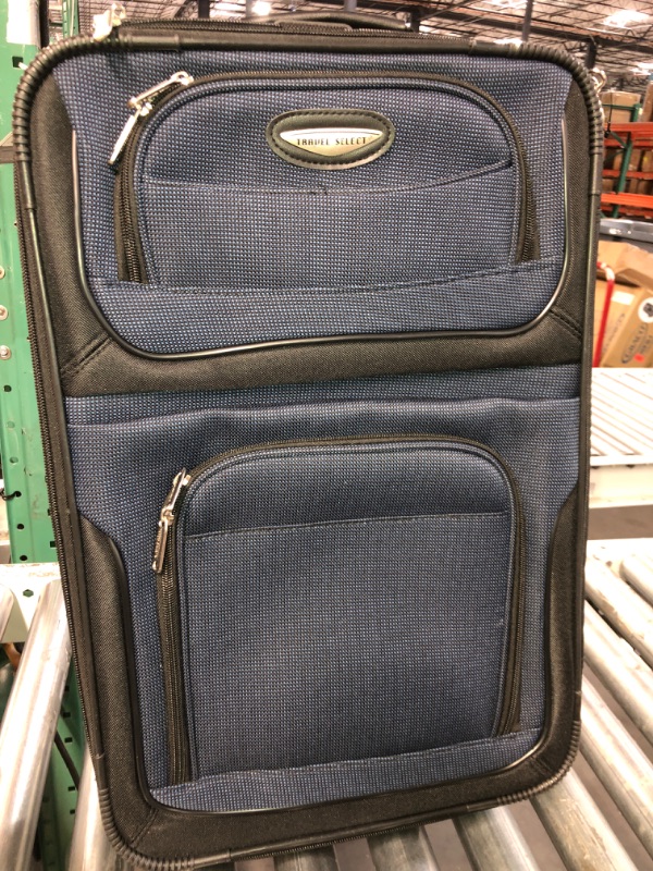 Photo 2 of ( DAMAGED SEE NOTES AND PHOTOS) (NO RETURNS) 
Travel Select Amsterdam Expandable Rolling Upright Luggage, Navy, Carry-on 21-Inch Carry-on 21-Inch Navy