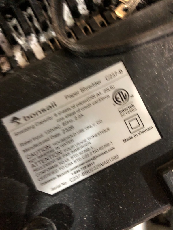 Photo 1 of (PARTS ONLY) BONSAII PAPER SHREDDER
(NO RETURNS)