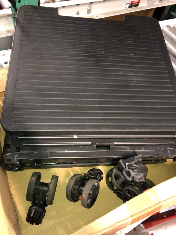 Photo 2 of ***NONREFUNDABLE - MAJOR DAMAGE - NOT FUNCTIONAL - FOR PARTS ONLY - SEE COMMENTS***
dbest products Quik Cart 360 Four Wheeled Rolling Crate Teacher Utility with seat Heavy Duty Collapsible Basket with Handle, Black