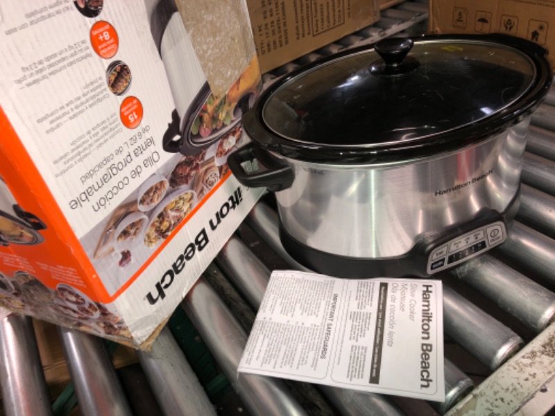 Photo 2 of (READ FULL POST) Hamilton Beach 7-Quart Programmable Slow Cooker With Flexible Easy Programming, Dishwasher-Safe Crock & Lid, Silver (33473)