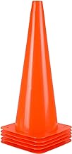 Photo 1 of [5 Pack] 18 inch Traffic Cones, Safety Road Parking Cones, Agility Field Marker Cones for Soccer Basketball Football Drills Training, Outdoor Sport Activity & Festive Events 5 Pack, Orange.