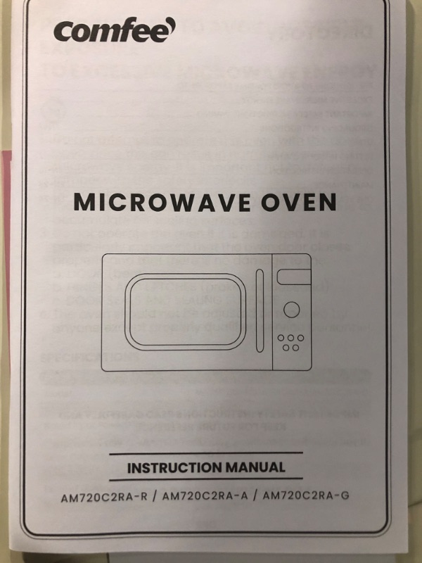 Photo 4 of (SEE NOTES) COMFEE' Retro Small Microwave Oven With Compact Size, 9 Preset Menus, Position-Memory Turntable, Perfect For Small Spaces, 0.7 Cu Ft/700W, 