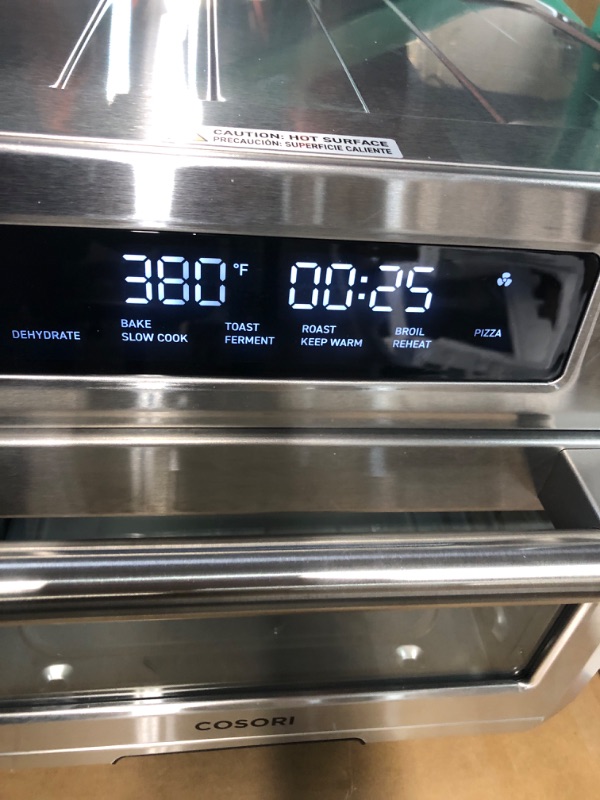 Photo 2 of ***USED - DIRTY - POWERS ON - UNABLE TO TEST FURTHER***
COSORI Air Fryer Toaster Oven, 12-in-1, 26QT Convection Oven Countertop, Stainless Steel