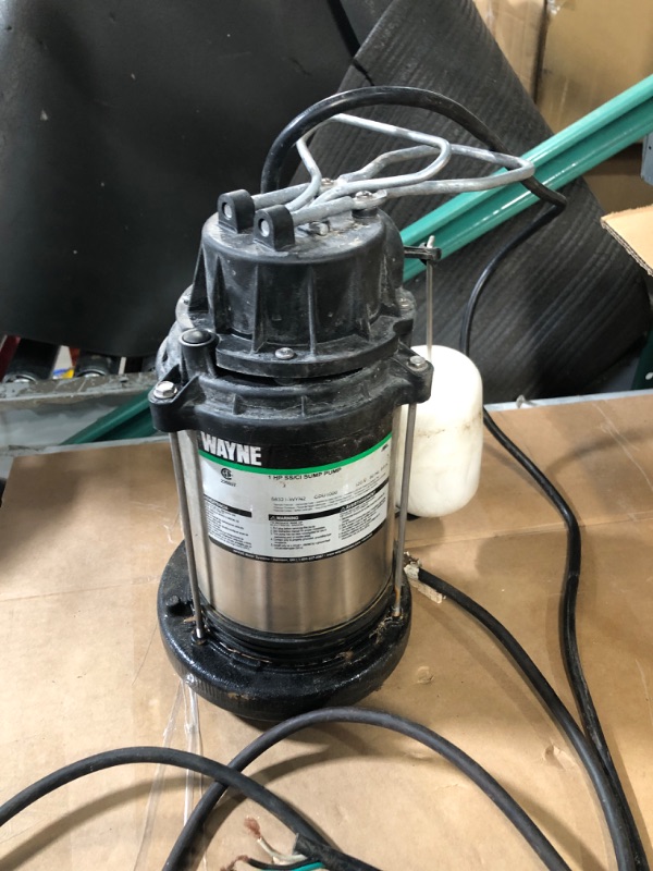 Photo 2 of (PARTS ONLY/NO RETURNS) WAYNE - 1 HP Submersible Cast Iron and Stainless Steel Sump Pump with Integrated Vertical Float Switch 