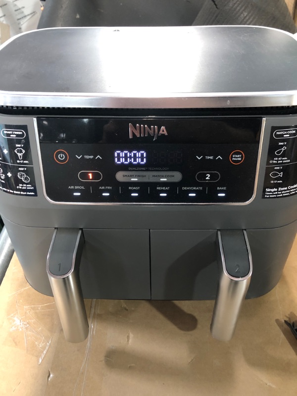 Photo 2 of (See Notes) Ninja DZ201 Foodi 8 Quart 6-in-1 DualZone 2-Basket Air Fryer with 2 Independent Frying Baskest