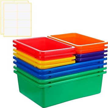 Photo 1 of (See Notes) 12 Pieces Plastic Cubby Bins Office Kids Storage Container Kids Toy Storage Organizer Bins