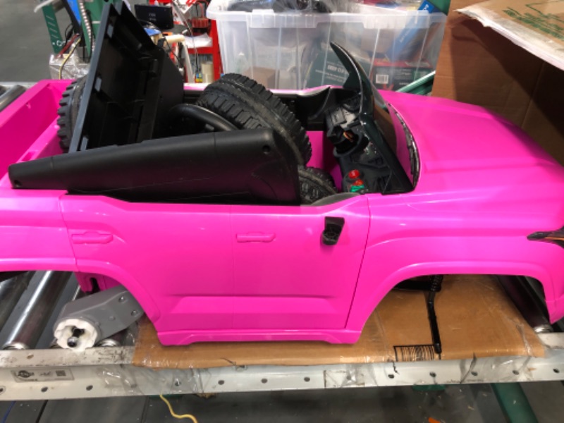 Photo 2 of 12V Ride on Car for Kids, Licensed Toyota Ride on Truck, Battery Powered Electric Car with Remote Control, MP3, LED Lights, Suspension System, Double Doors, Safety Belt, Ride On Toys for Boys Girls