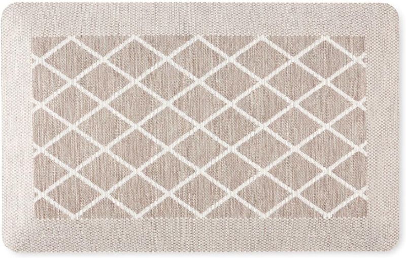 Photo 1 of Martha Stewart Miles Modern Diamond Anti-Fatigue Air-Infused Kitchen Mat, Coffee Brown, 19.6"x39"