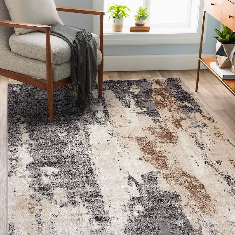 Photo 1 of LUXE WEAVERS Euston Collection Gray-Gray 8x10 Modern Abstract Area Rug