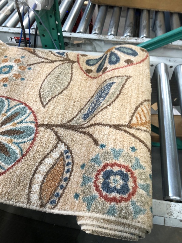 Photo 3 of Maples Rugs Reggie Floral Kitchen Rugs Non Skid Accent Area Carpet