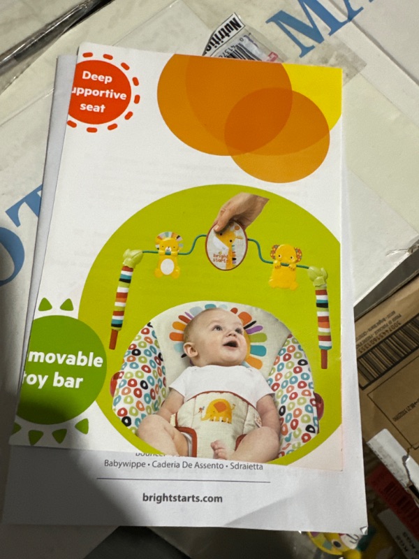 Photo 1 of Bright Starts Playful Pinwheels Portable Baby Bouncer with Vibrating Infant Seat 