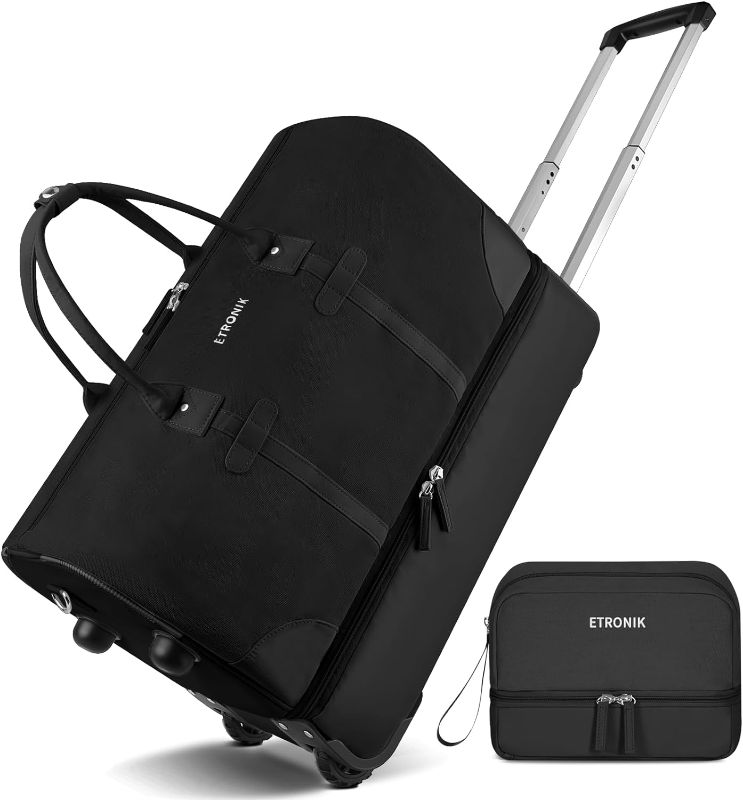 Photo 1 of ETRONIK Weekender Bag with Wheels, Rolling Duffel Bag 