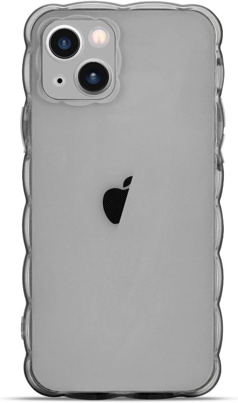 Photo 1 of CoolBELL Case Compatible with iPhone 13 6.1 Inches Clear Case Wave Frame Cute Design, Soft TPU Protective Cover(Clear Black)
