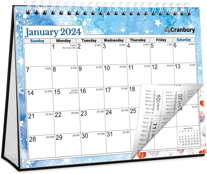 Photo 1 of CRANBURY Small Desk Calendar 2024 - (Seasons) 8x6 Standing Desk 2 pack