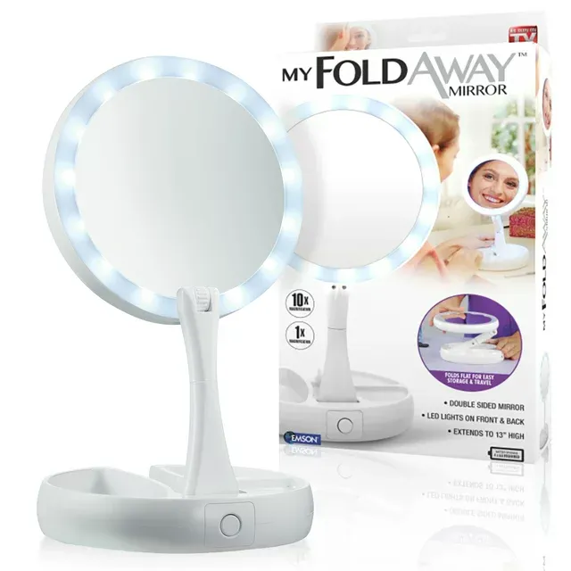 Photo 1 of My Fold-Away Mirror The Lighted Double Sided Vanity White