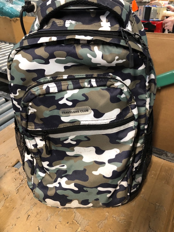 Photo 2 of ***DAMAGED READ NOTES***Travelers Club Rolling Backpack with Shoulder Straps, Camo, 18-Inch
