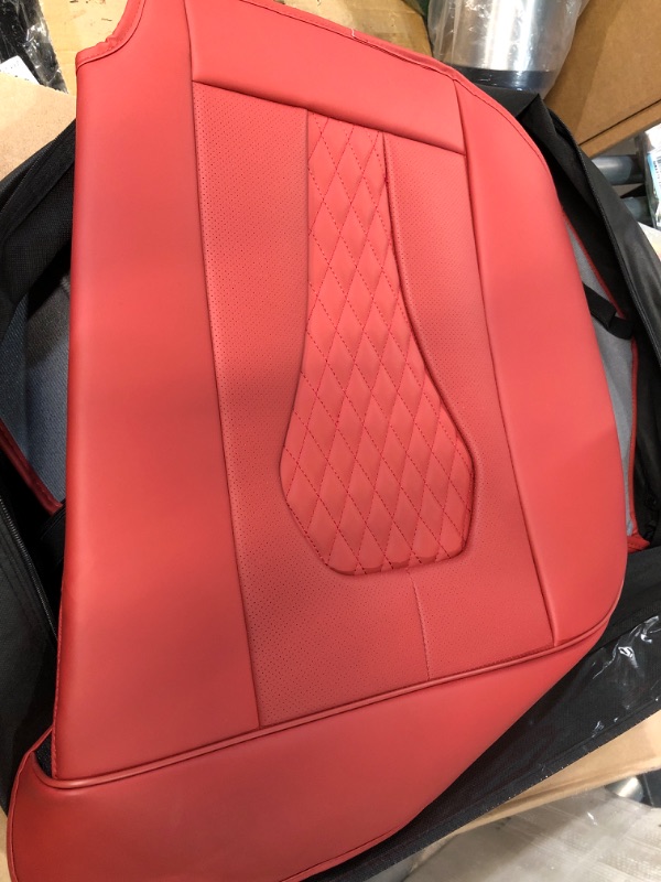 Photo 2 of ***PARTS ONLY/NON-RETURNABLE***
***INCOMPLERE SET* ONLY PART OF THE BACK SEAT COVER***
Leather Universal Seat Covers for Cars, Waterproof Luxury Leatherette Seat Cushions, Red