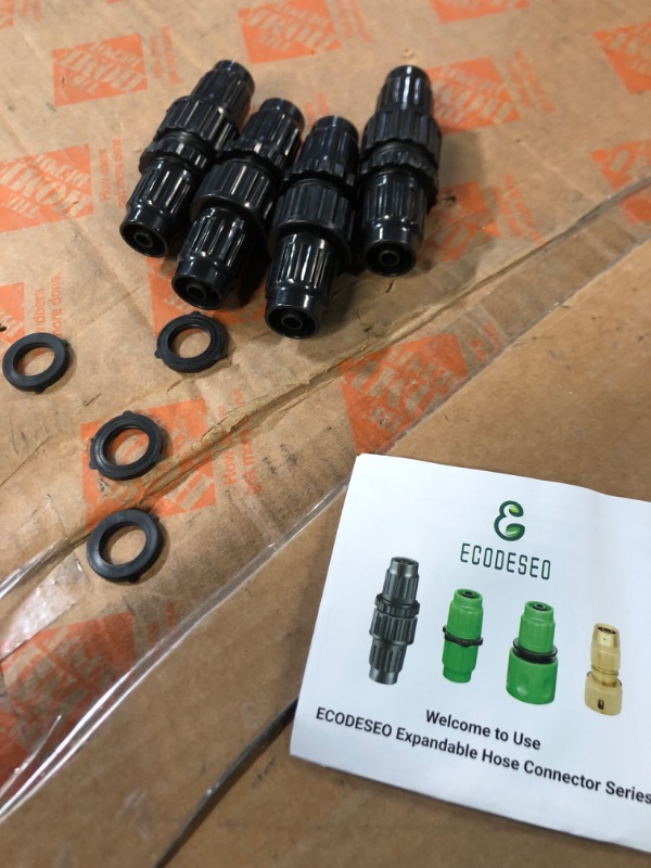 Photo 1 of * 2 PACK * ECODESEO Expandable Garden Hose Repair Kit, Male and Female Hose End Repair Fittings/Connectors, Plastic Flex Hose Repair Kit, 4 Set