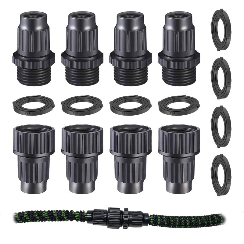 Photo 1 of * 2 PACK * ECODESEO Expandable Garden Hose Repair Kit, Male and Female Hose End Repair Fittings/Connectors, Plastic Flex Hose Repair Kit, 4 Set