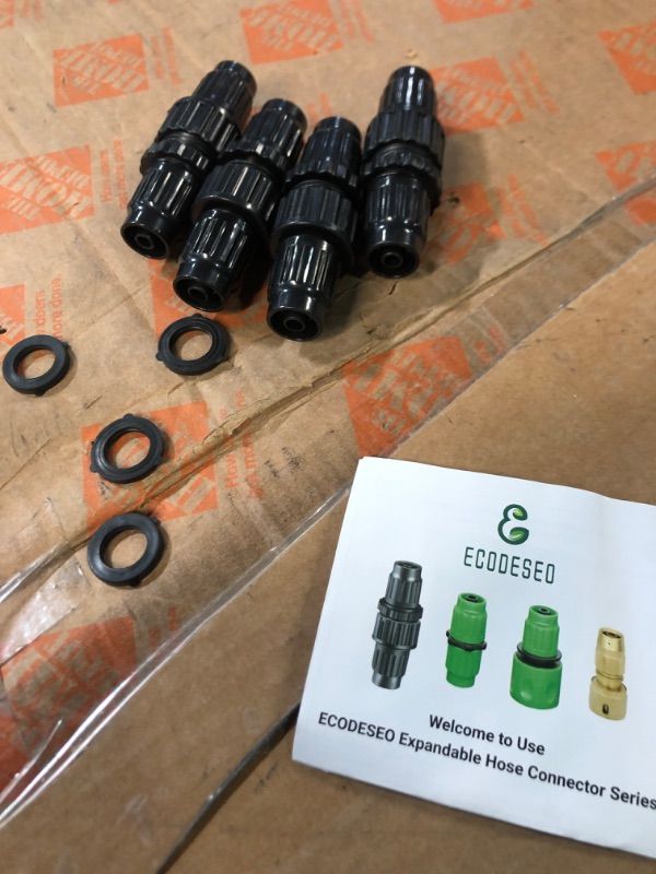 Photo 4 of * 2 PACK * ECODESEO Expandable Garden Hose Repair Kit, Male and Female Hose End Repair Fittings/Connectors, Plastic Flex Hose Repair Kit, 4 Set