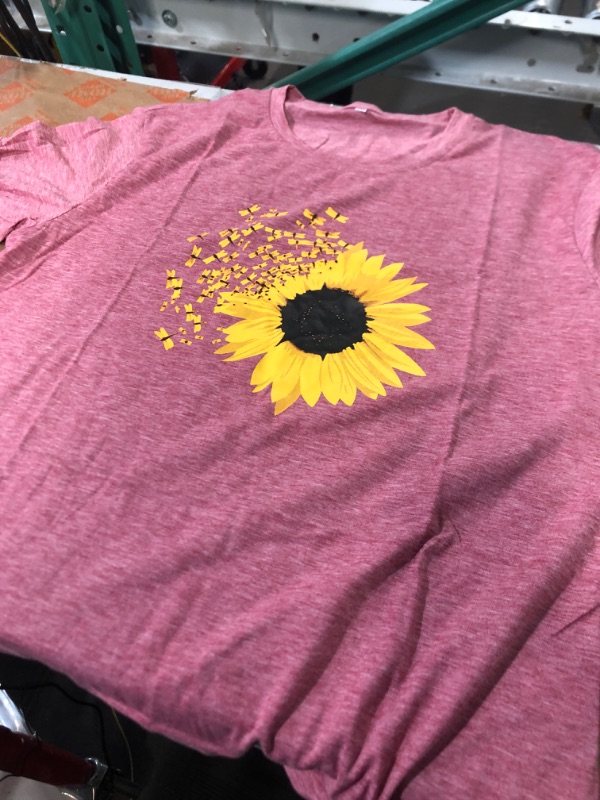 Photo 3 of * 2 PACK * Sunflower Shirts for Women Cute Dandelion Graphics Tshirt Summer Women Short Sleeve Tee Tops ( 2XL ) 