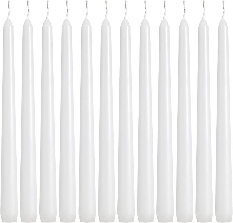 Photo 1 of 
Pandaing 36 Pack White Taper Candles, 7-8 Hours Burn Time, Unscented, Smokeless and Dripless, 4/5 x 10 Inch Dinner Candle Set for Household, Wedding, Party...