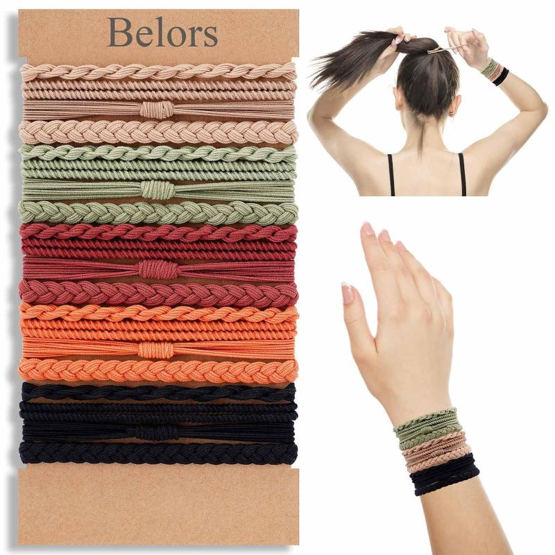 Photo 1 of * 6 PACK * 20 Pcs Hair Ties for Women, Boho Hair Ties for Thick and Thin Hair, Hair Ties No Damage Cute Hair Bands Bracelets for Ponytail Holders, Hair Accessories With All Day Hold, Style C