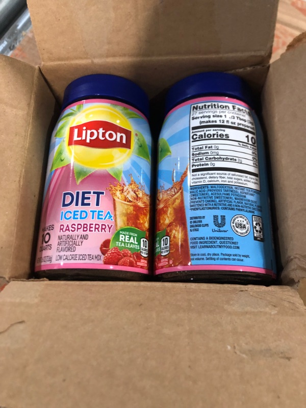 Photo 2 of * BEST BUY DATE , 11/24/24 * Lipton Diet Iced Tea Mix, Decaf Tea, Raspberry, 2.6 Oz Pack of 4 (Package may vary) Diet Raspberry