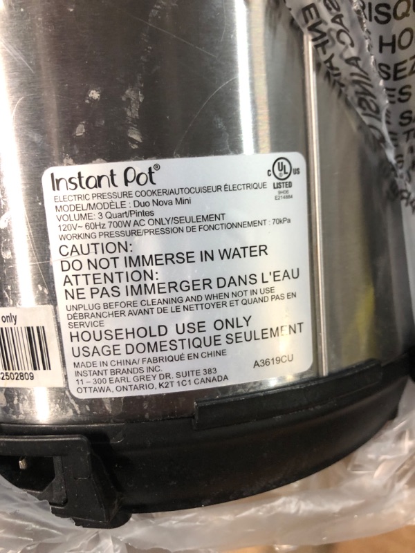 Photo 3 of Instant Pot Duo Mini 3-Quart Multi-Use Pressure Cooker