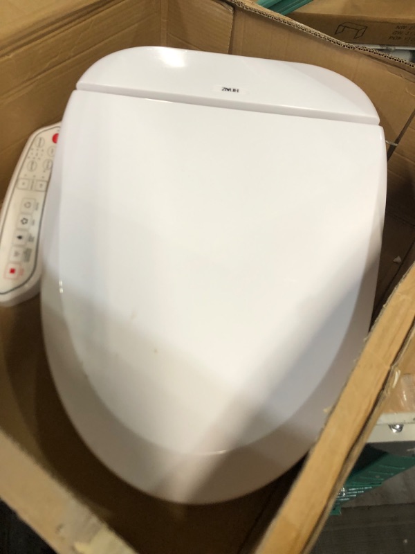 Photo 3 of ***PARTS ONLY NON REFUNDABLE NO RETURNS SOLD AS IS ****ZMJH ZMA102 Elongated Smart Toilet Seat, Unlimited Warm Water, Vortex Wash, Electronic Heated,Warm Air Dryer,Bidet Seat,Rear and Front Wash, LED Light, Need Electrical, White